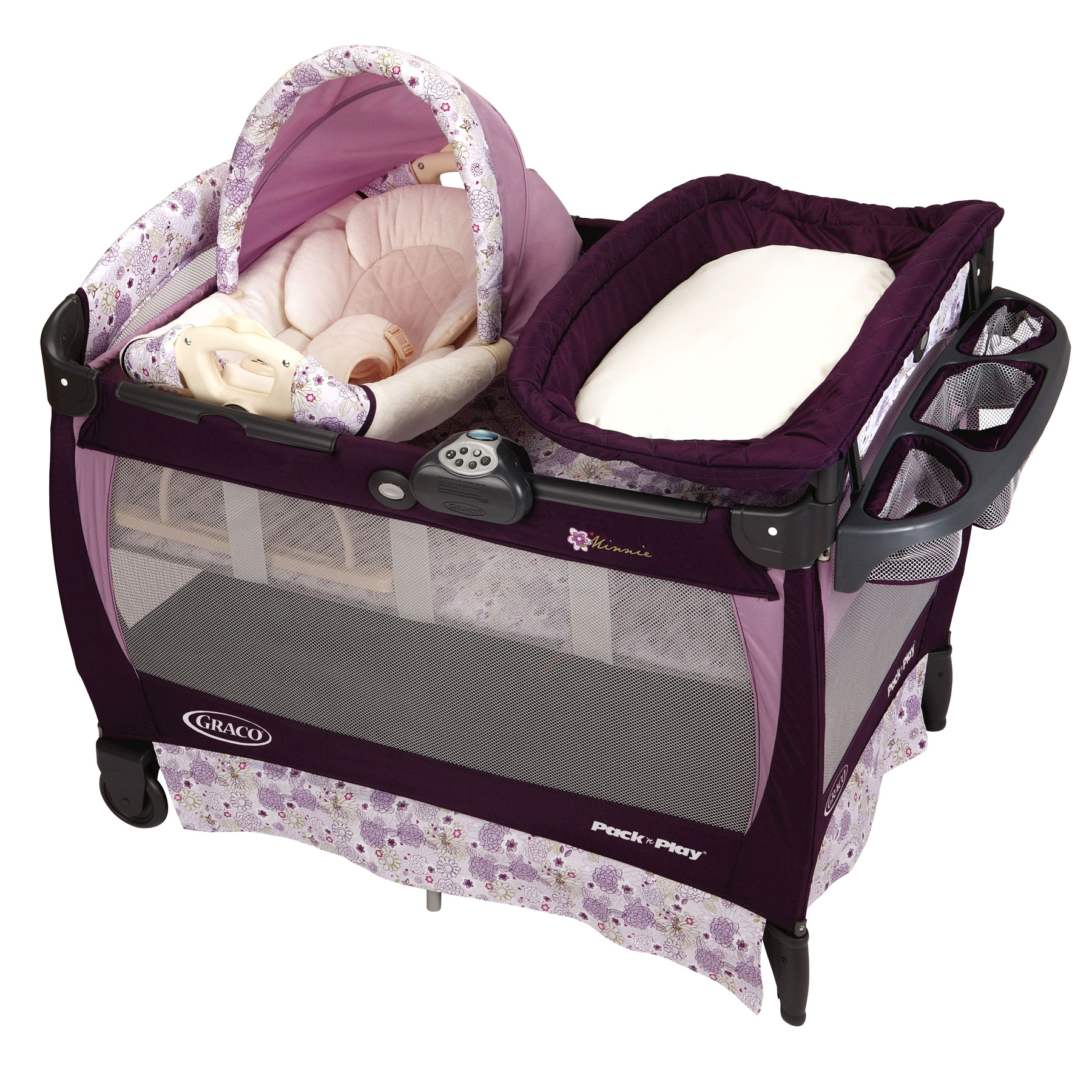 girl pack and play with bassinet